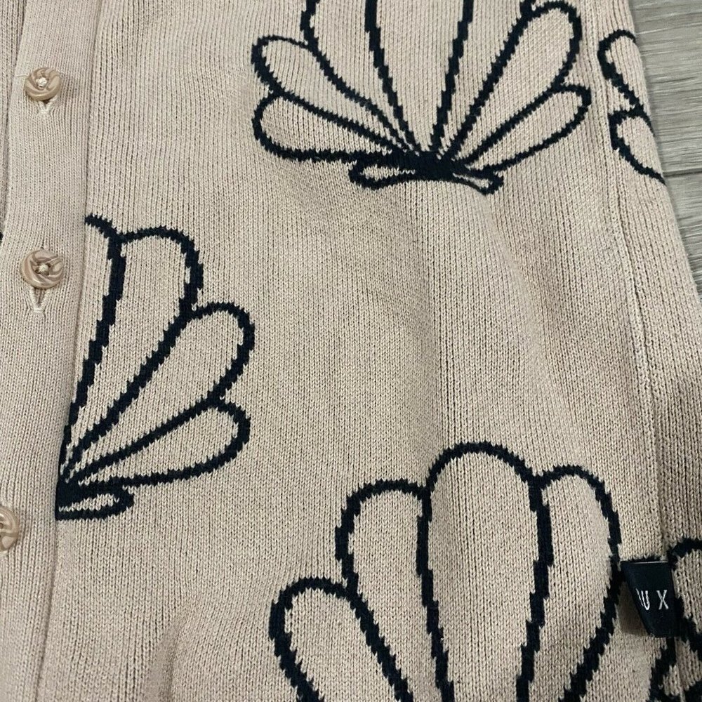 Huxbaby Kids Knit Cardigan 100% Organic Cotton Sweater Seashell Print Size 6 - Picture 4 of 4